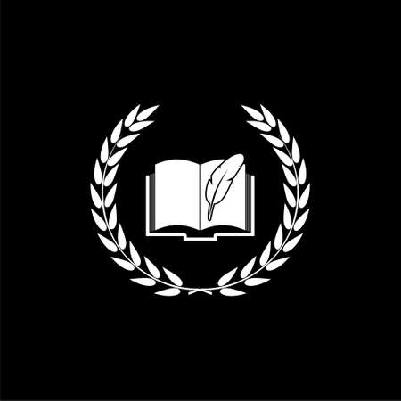 School icon isolated on black backgroundのイラスト素材