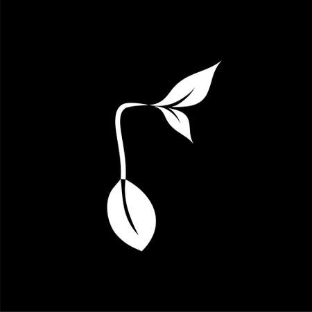 Young sprout icon for web design isolated on black backgroundのイラスト素材