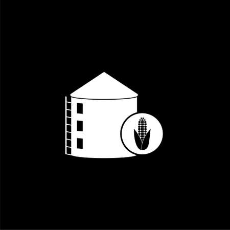 Silo icon isolated on black backgroundのイラスト素材