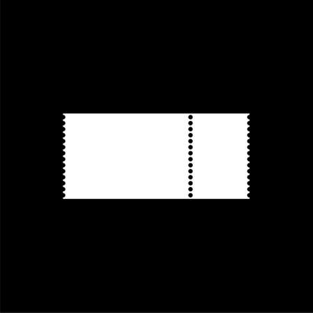 Blank Ticket isolated on black backgroundのイラスト素材