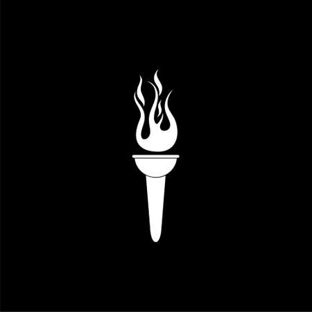 Torch icon on black backgroundのイラスト素材
