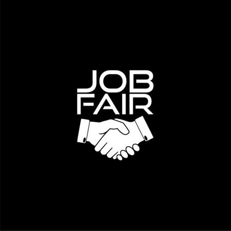 Text sign showing Job Fair isolated on black backgroundのイラスト素材