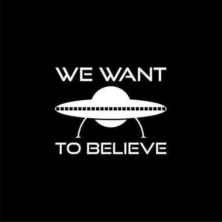 I want to believe sign isolated on black backgroundのイラスト素材