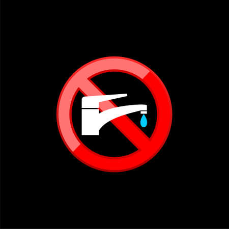 No Open Water Symbol Sign isolated on black backgroundのイラスト素材