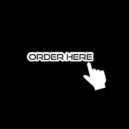 Order here concept isolated on black backgroundのイラスト素材
