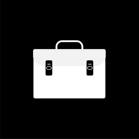 Briefcase icon flat illustration for graphic and web design isolated on black backgroundのイラスト素材