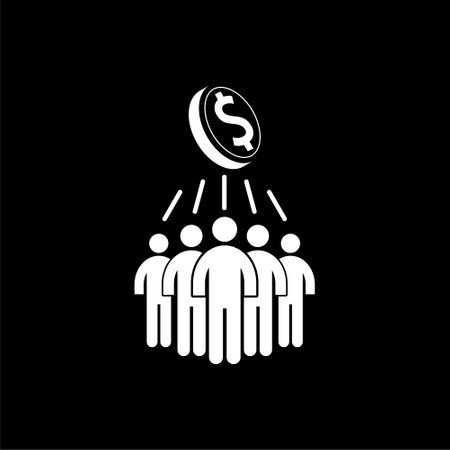 Shareholders icon isolated on black backgroundのイラスト素材
