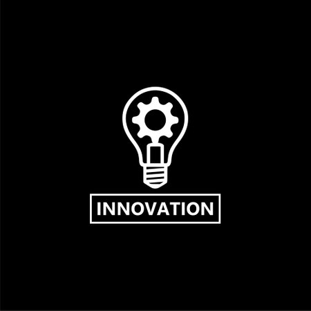 Vektor für Innovation icon isolated on black background - Lizenzfreies Bild