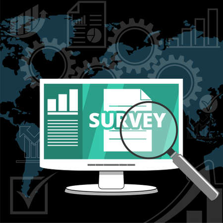 Survey icon isolated on black backgroundのイラスト素材