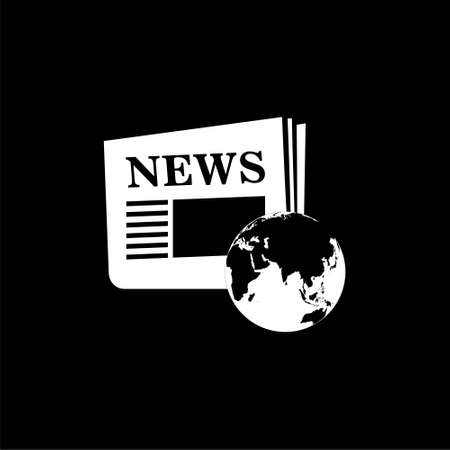 World and global news concept icon isolated on black backgroundのイラスト素材