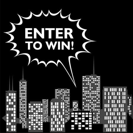 Enter to Win sign isolated on black backgroundのイラスト素材