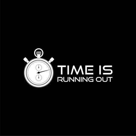 Time is Running Out Clock Deadline Ending Soon isolated on black background