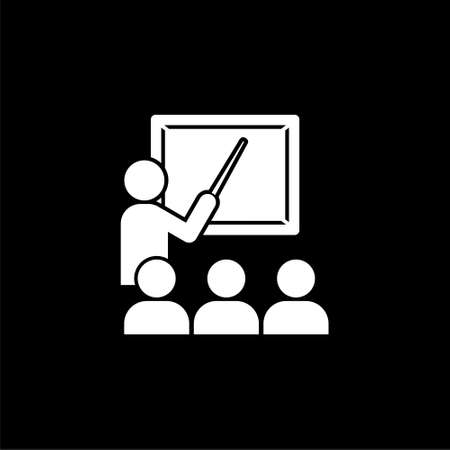 Presentation icon isolated on black backgroundのイラスト素材