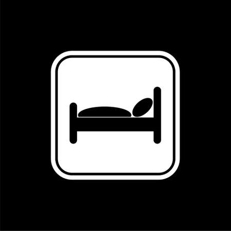 Hotel bed sign on black backgroundのイラスト素材