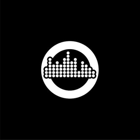 Sound wave icon isolated on black backgroundのイラスト素材