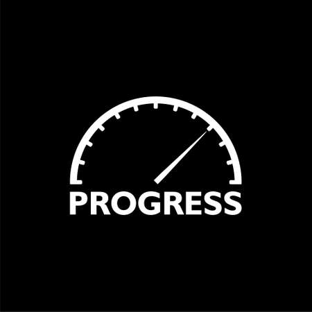 Progress icon on black backgroundのイラスト素材