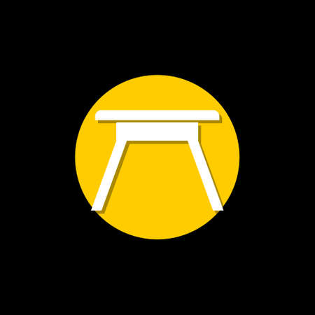 Camping table icon isolated on black backgroundのイラスト素材