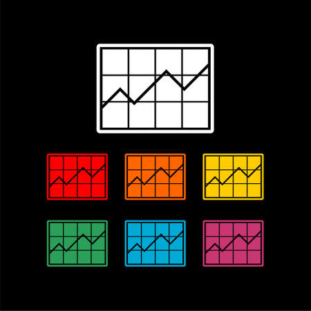 Business, finance icon isolated on black backgroundのイラスト素材