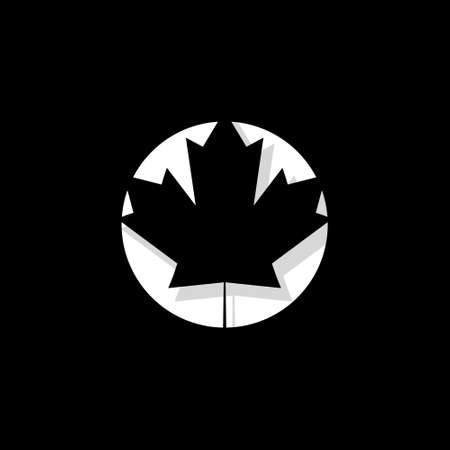 Maple leaf icon isolated on black backgroundのイラスト素材