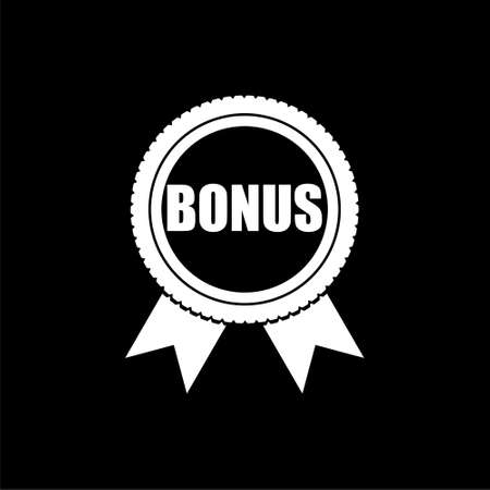 Bonus ribbon isolated on black backgroundのイラスト素材
