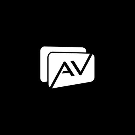 AV Modern Letter isolated on black backgroundのイラスト素材