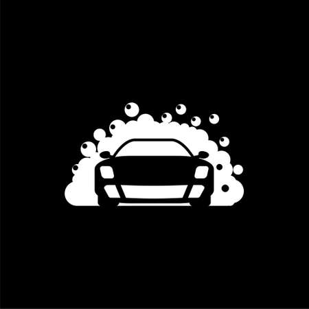 Car wash icon isolated on black backgroundのイラスト素材