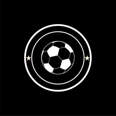 Football icon flat illustration for graphic and web design isolated on black backgroundのイラスト素材