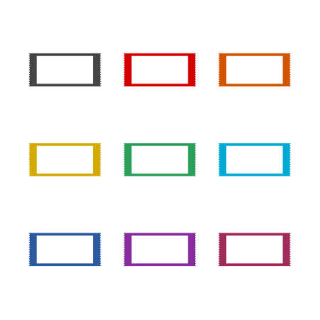 Set of blank tickets isolated on white backgroundのイラスト素材