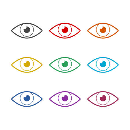 Eye color icon set isolated on white backgroundのイラスト素材