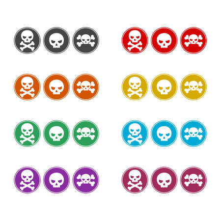 Contact us color icon set isolated on white backgroundのイラスト素材
