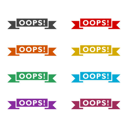 Oops sign color set isolated on white backgroundのイラスト素材