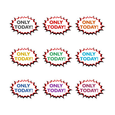 Only Today color icon set isolated on white backgroundのイラスト素材