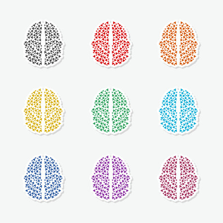 Brain sticker setのイラスト素材