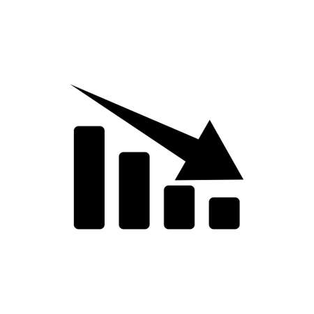 Declining graph icon. Business decline chart signのイラスト素材
