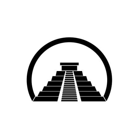 Chichen Itza pyramid icon isolated on white backgroundのイラスト素材