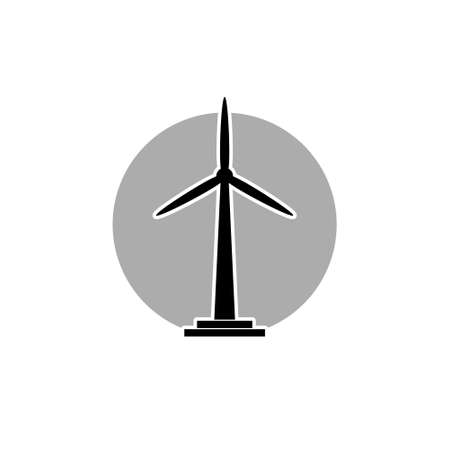 Wind turbine icon on white backgroundのイラスト素材