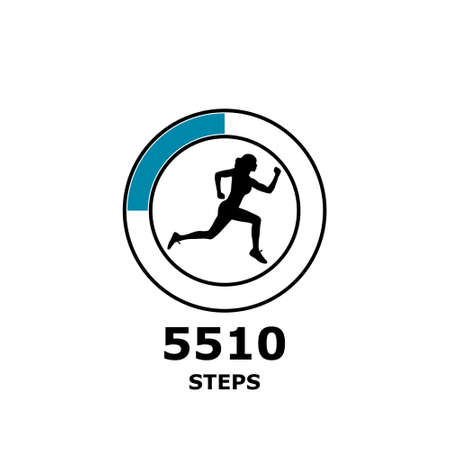 Run or fitness steps tracker app icon isolated on white backgroundのイラスト素材