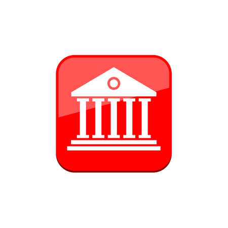 Courthouse building icon isolated on white background. Bank iconのイラスト素材