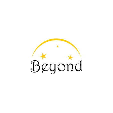 Beyond Word Text with Stars and Moon iconのイラスト素材