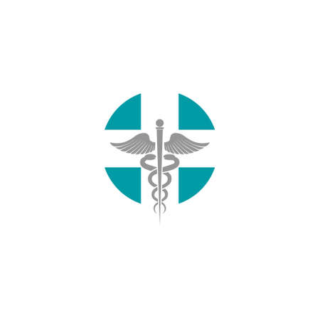 Caduceus icon. Symbol of healthcare icon isolated on white backgroundのイラスト素材