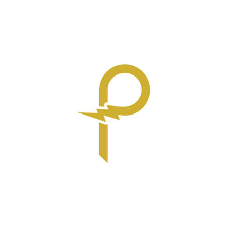 Letter P monogram logo isolated on white background