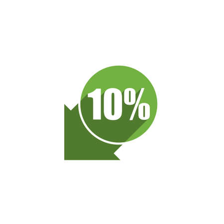 Ten percent off discount or offer label promotion isolated on white background