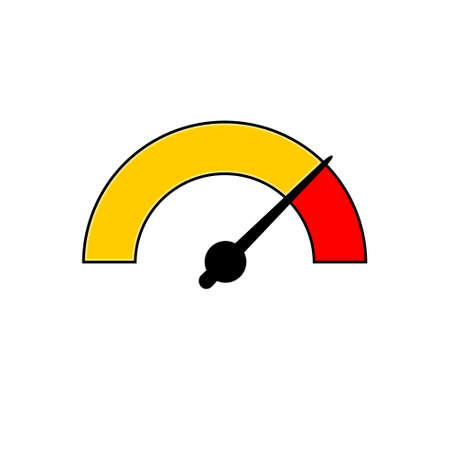 Meter dashboard icon in flat style isolated on white backgroundのイラスト素材
