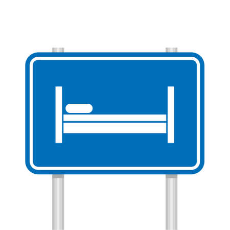 Symbol of hospital road sign icon white isolated on white backgroundのイラスト素材