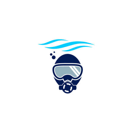 Scuba diving glyph icon on white backgroundのイラスト素材