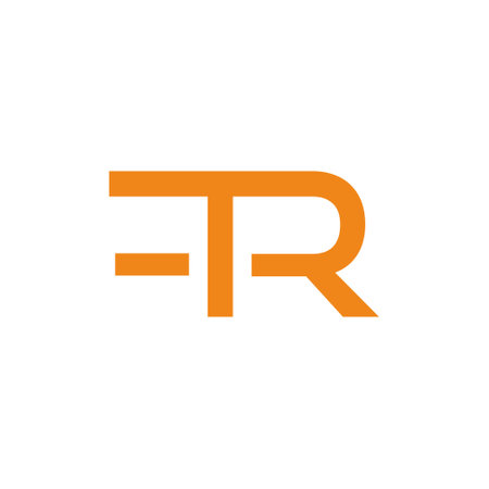 Initial FR Letter Linked Logo isolated on white backgroundのイラスト素材