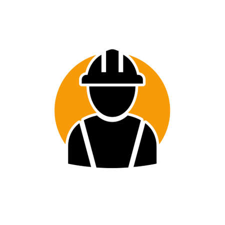 Worker icon. Engineer Profile sign. Male Person silhouette symbolのイラスト素材