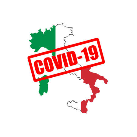 Covid-19 virus in Italy isolated on white backgroundのイラスト素材