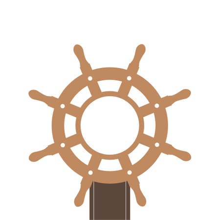 Ship steering wheel icon. Ship steering wheel sign for web design isolated on white backgroundのイラスト素材