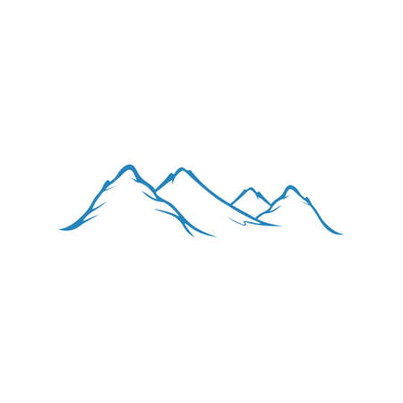 Logo sample with mountain and snow isolated on white backgroundのイラスト素材